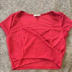 Red crop top